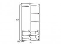 Шкаф для одежды НМ 041.01 Лилу Птички