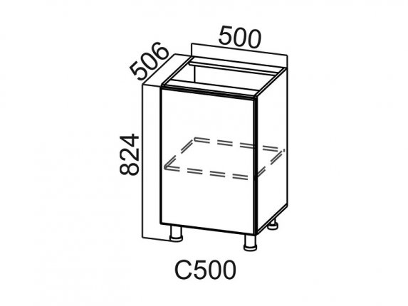 Стол-рабочий 500 С500 Вектор 500х824х506